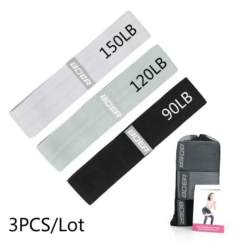 Home Gym Hyrox - 3PCS Wanita Pria Kain Resistance Band