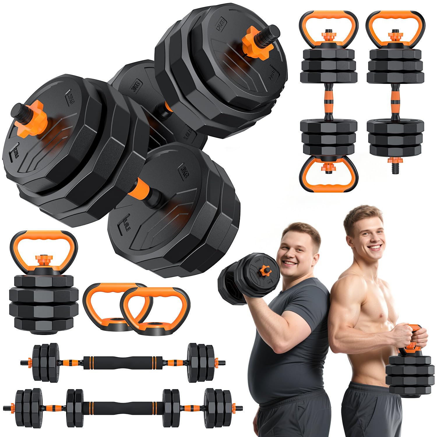 Home Gym Used - Dumbbell 5-in-1 yang Dapat Disesuaikan 33-88lbs,