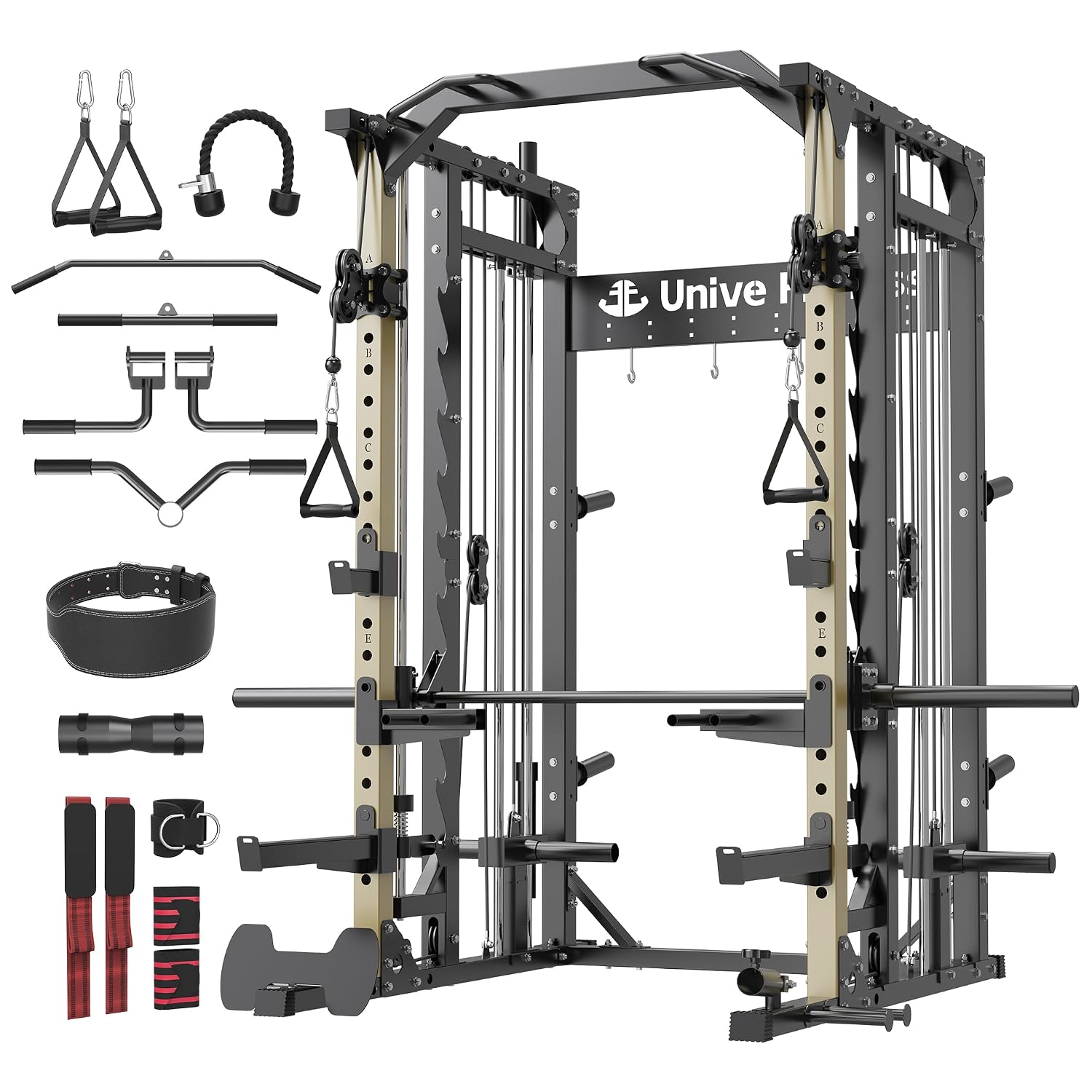 Squat Rack Power - Smith Machine dengan Sistem Pulley, Power