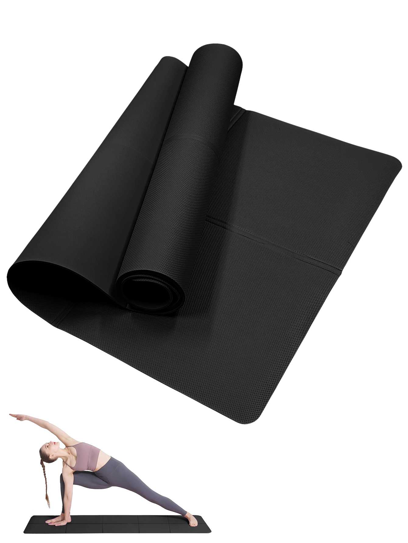 Home Gym Yoga Mat - Matras Yoga Lipat Hitam Ramah Lingkungan