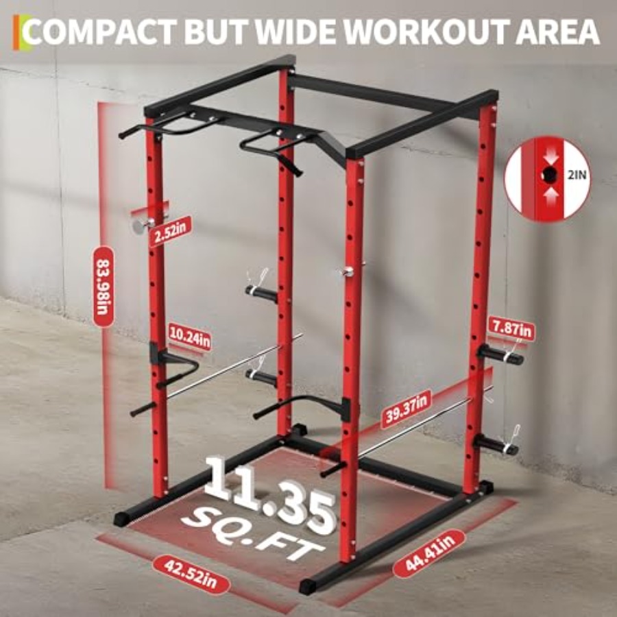Rak Squat Heavy-Duty dengan Pu - Squat Rack Power ulasan dan harga