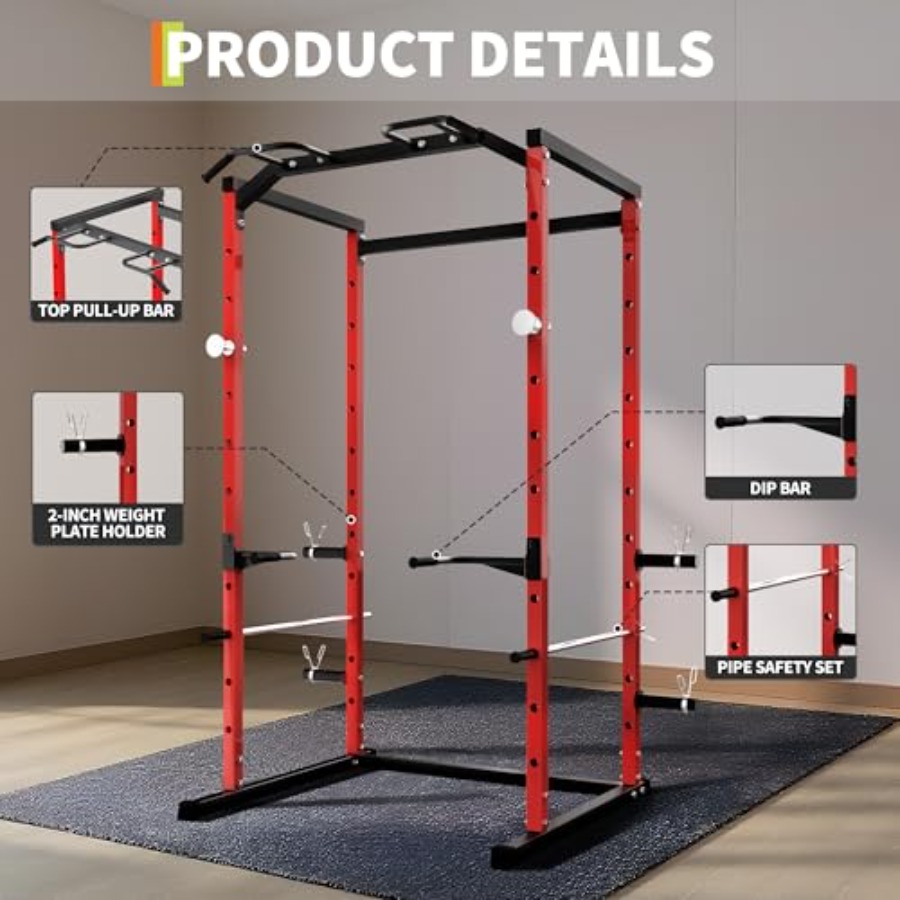 Rak Squat Heavy-Duty dengan Pu - Squat Rack Power ulasan dan harga