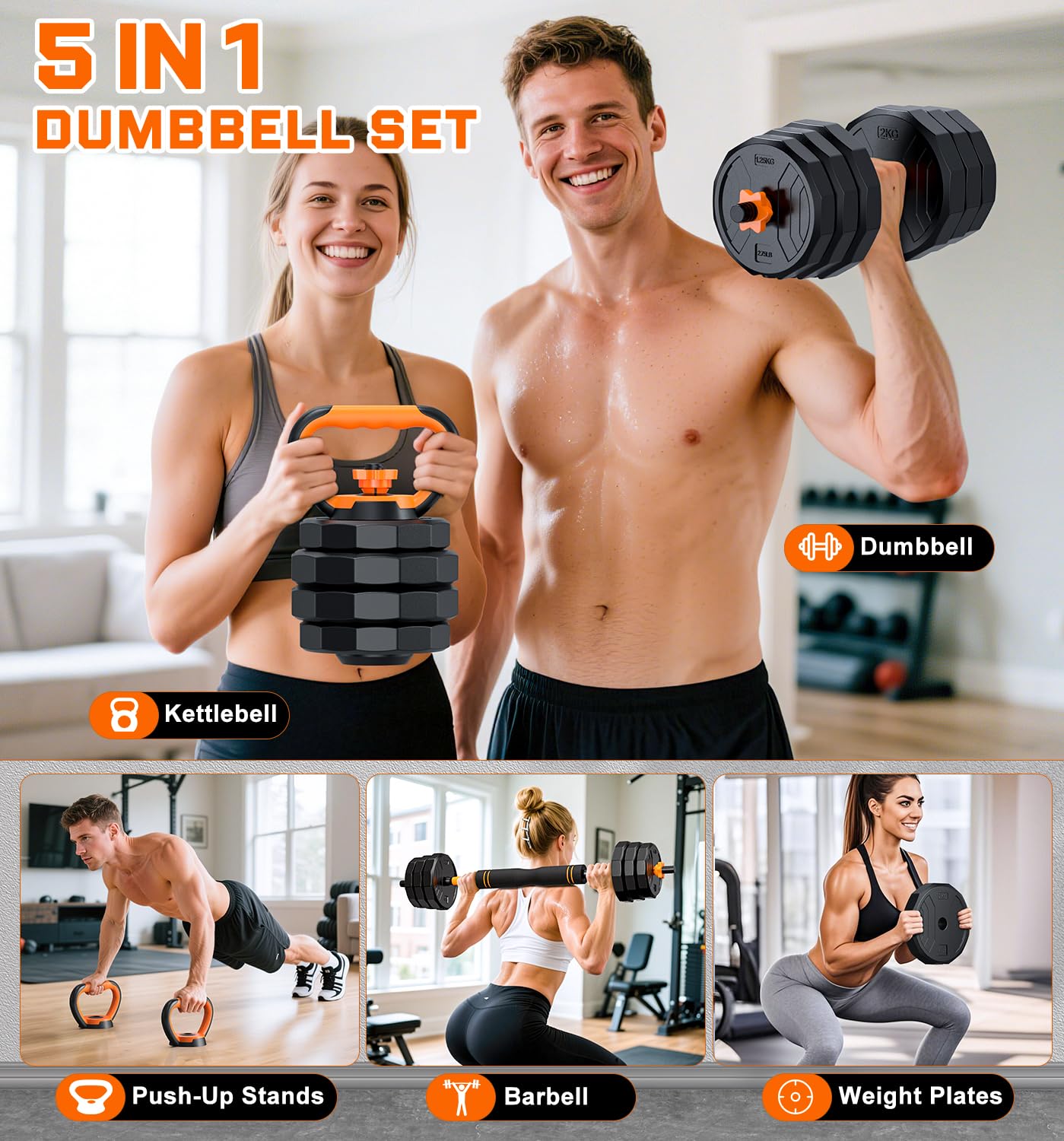 Dumbbell 5-in-1 yang Dapat Dis - Home Gym Used ulasan dan harga