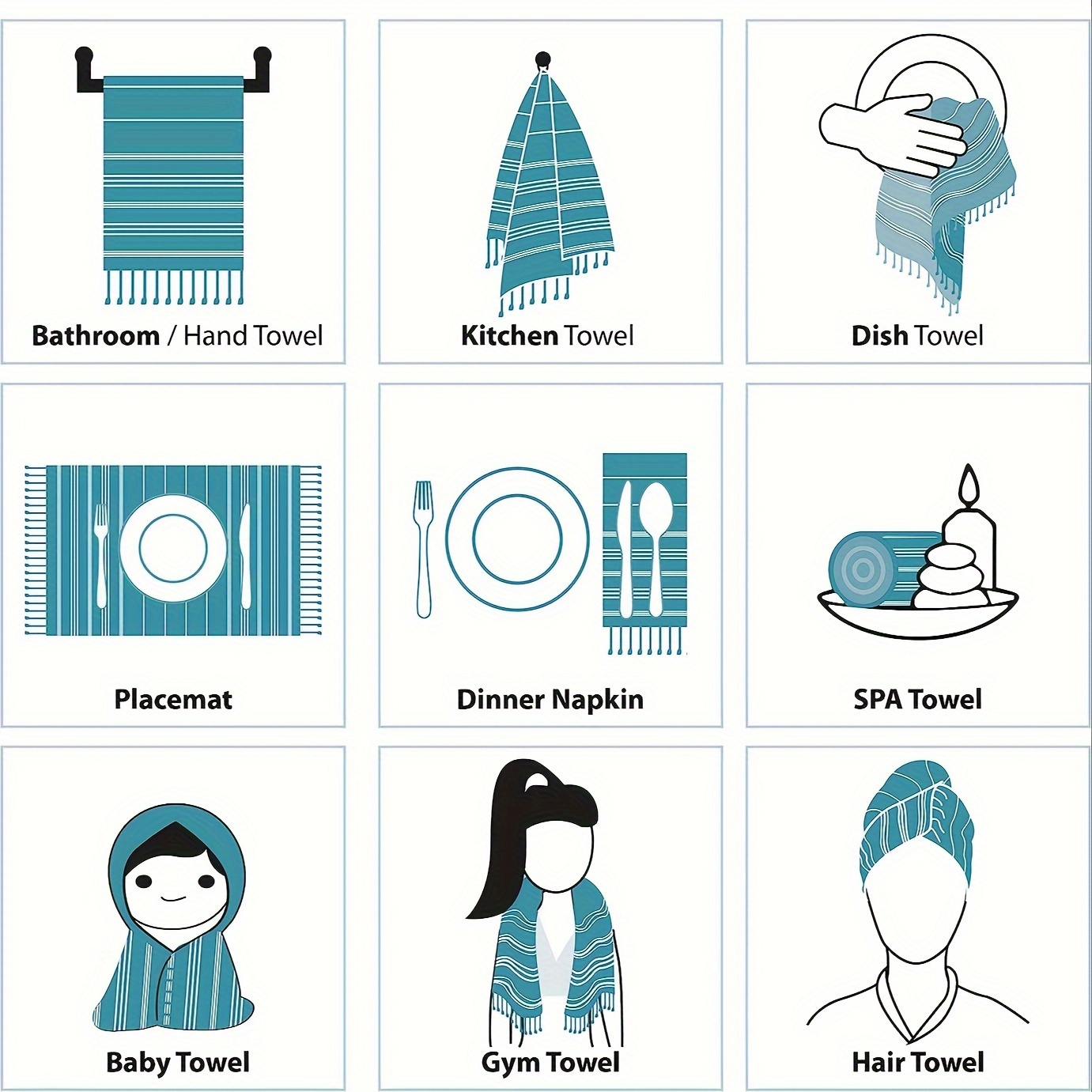 2 pak katun Turki 40x100CM, un - Home Gym Used ulasan dan harga