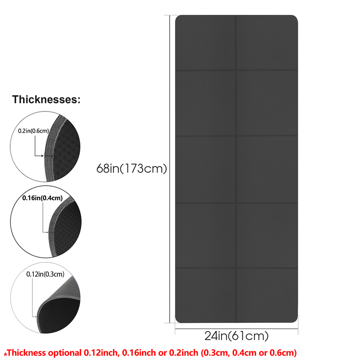 Matras Yoga Lipat Hitam Ramah  - Home Gym Yoga Mat ulasan dan harga