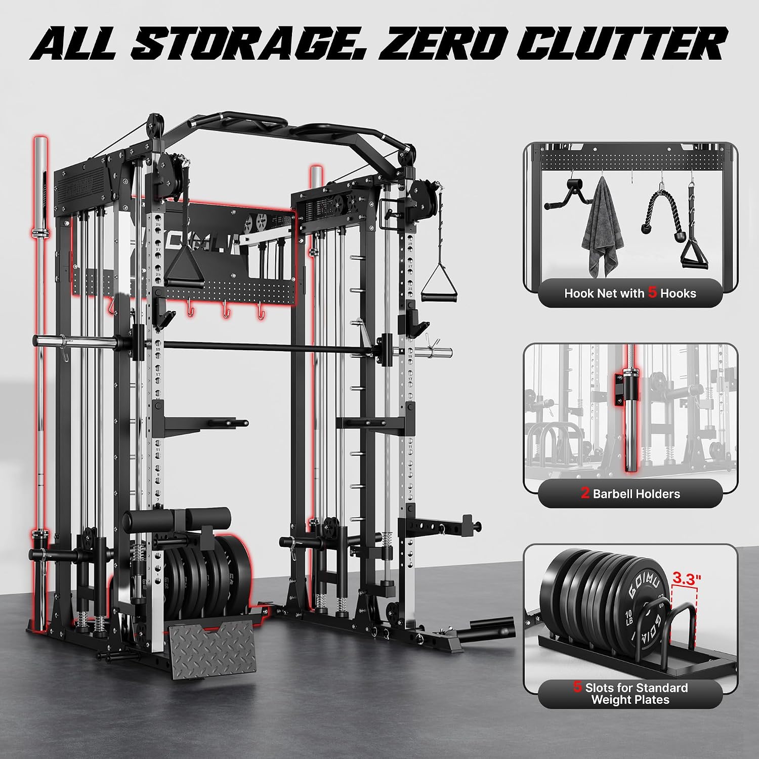 SM4 Smith Machine dengan Siste - Squat Rack Power ulasan dan harga