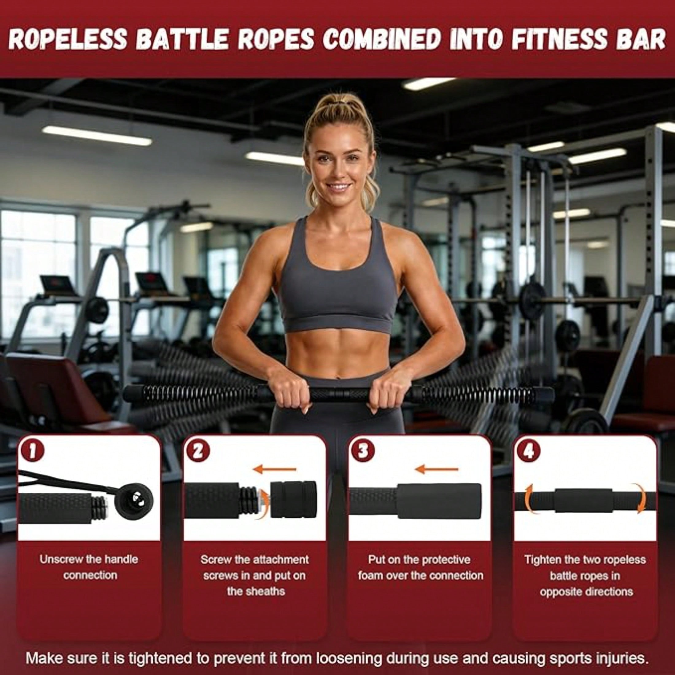 2-in-1 Cordless Battle Rope Po - Home Gym Workout Equipment ulasan dan harga