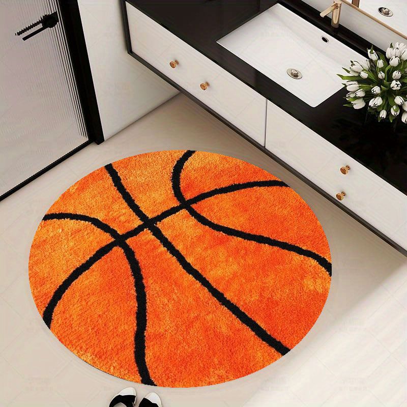 Karpet Bulat Pola Bola Basket  - Home Gym On Carpet ulasan dan harga