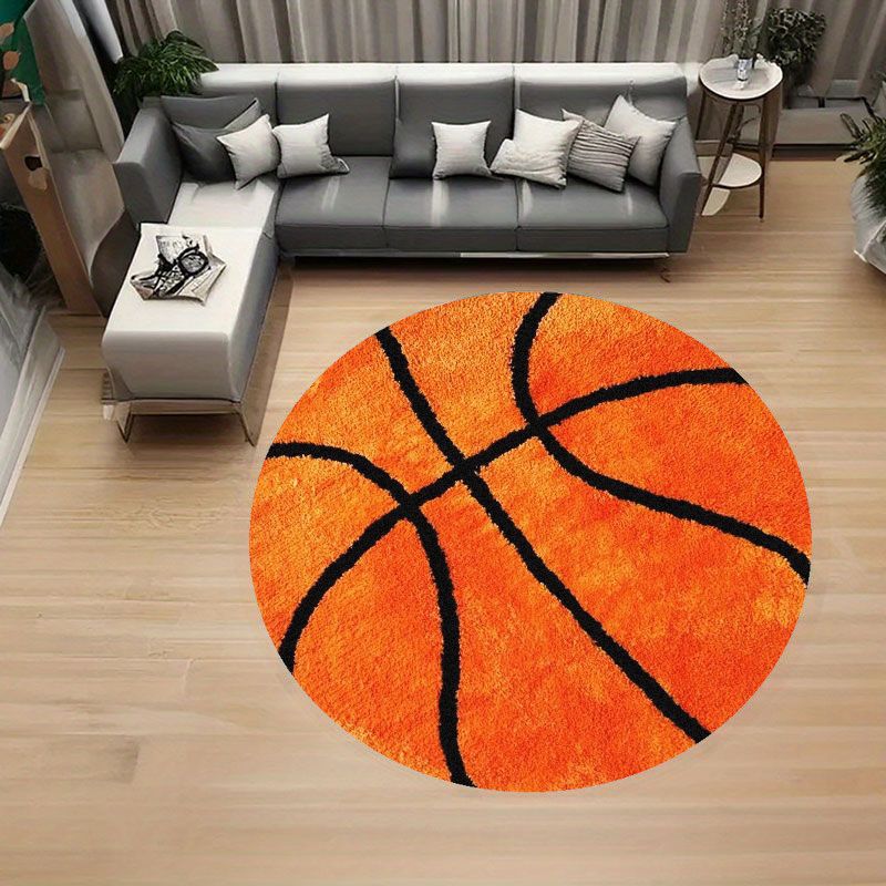 Karpet Bulat Pola Bola Basket  - Home Gym On Carpet ulasan dan harga